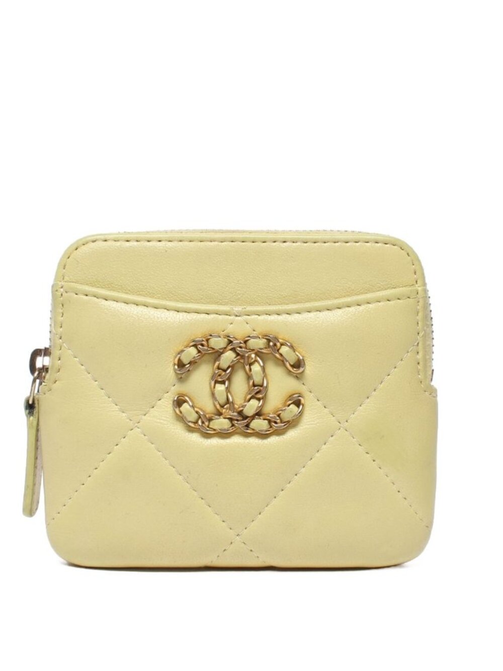 Chanel Coin Purse Card Case Gold CC Logo Chanel 19